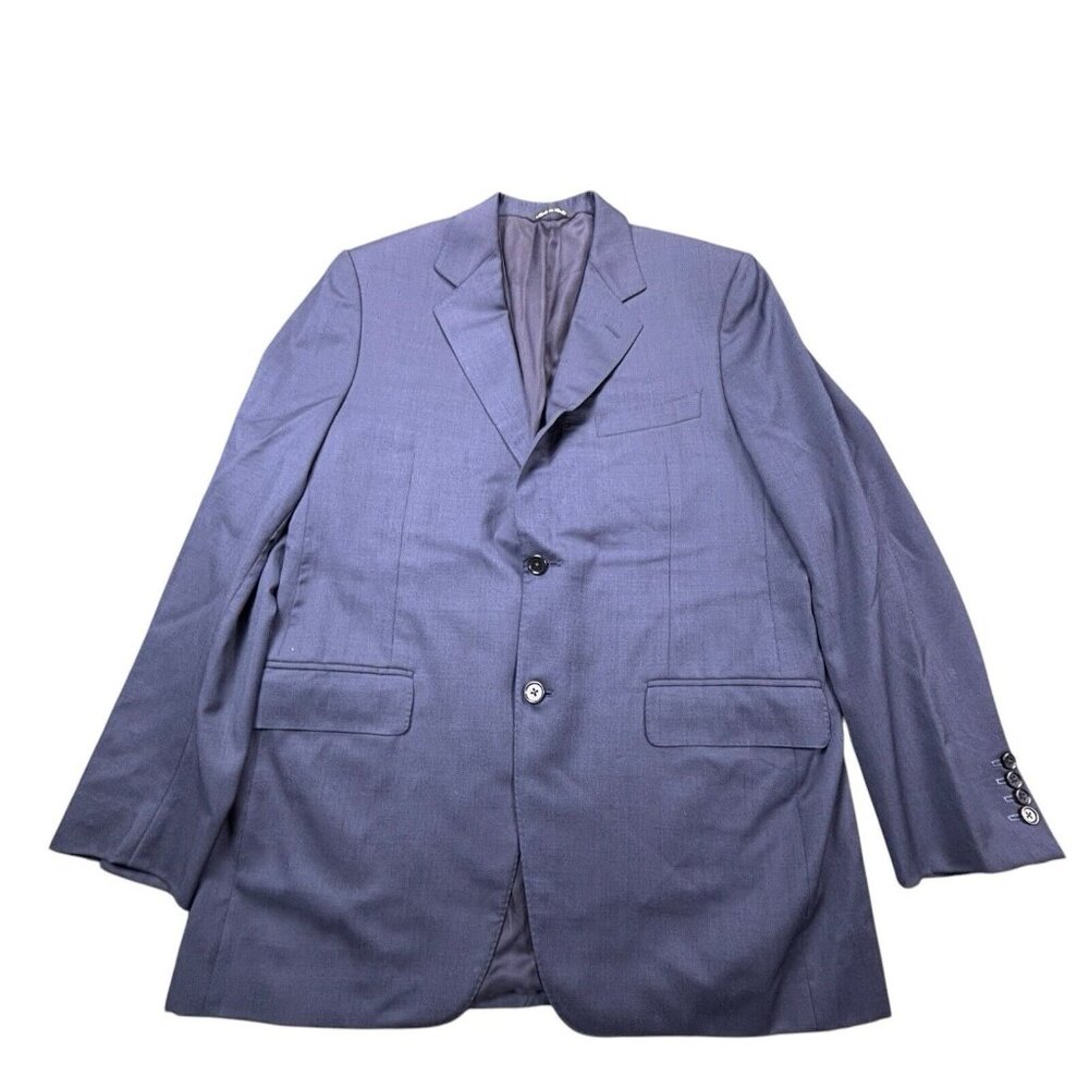 Canali Wool Blazer US 40R Blue Jacket Italy Made